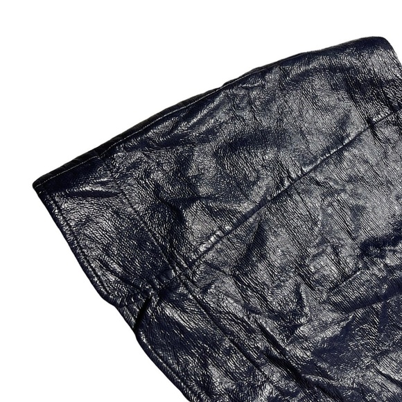 TopShop Navy Blue Crinkle Mini Skirt 8 - Picture 2 of 8